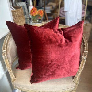Paprika Ombre Velvet Pillow by Kevin O'brien Studio